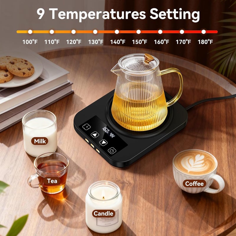 Mabahoo Coffee Mug Warmer & Mug Set for Desk, Electric Coffee Cup Warmer with 16oz Heated Mug, Temperature Control Smart Coffee Heater with Auto Shut Off & 9 Temp Settings, Gifts for Men Women, Black - Image 3